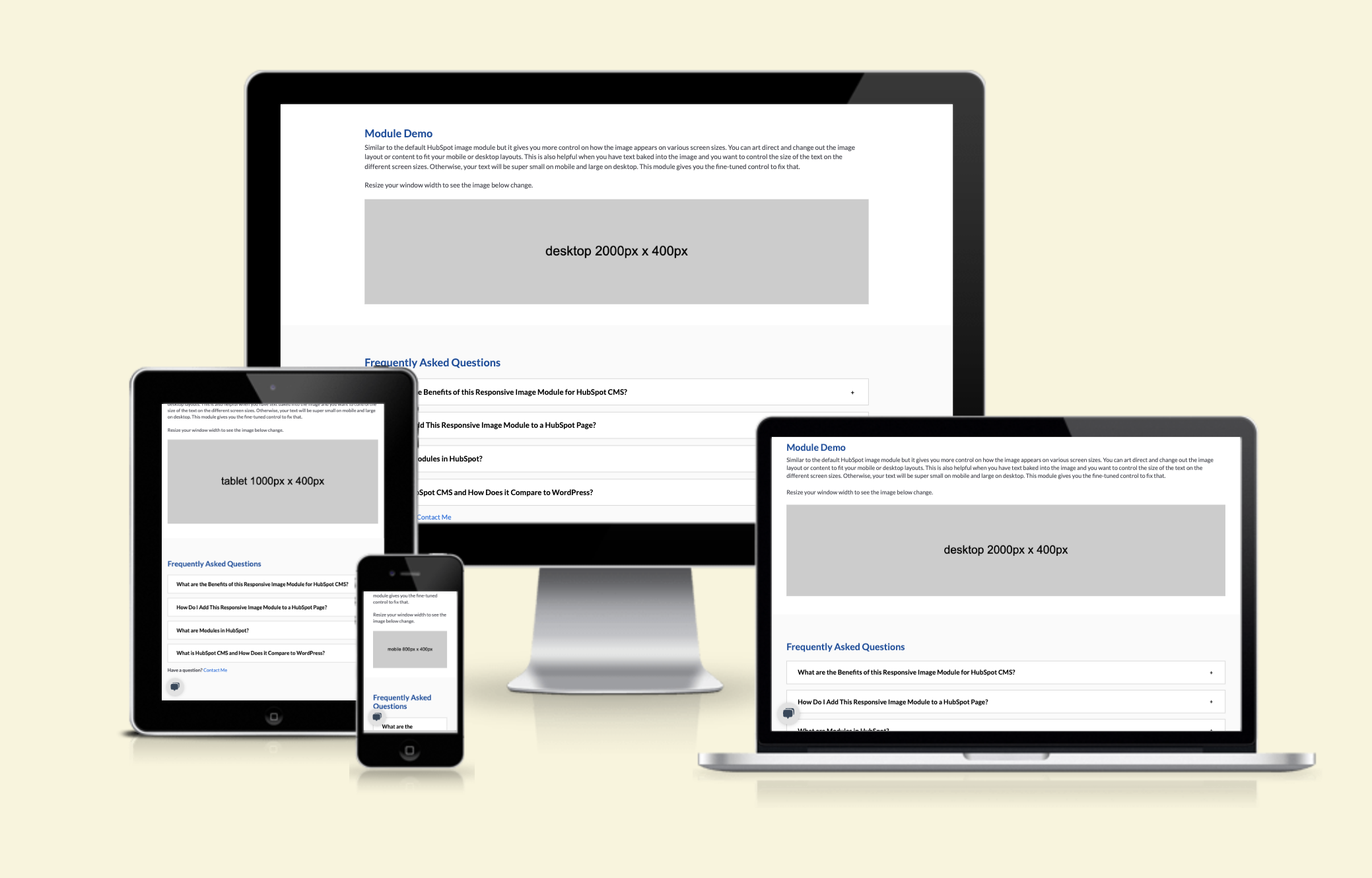 This module creates a <picture> element that gives you control on how the image looks on mobile.