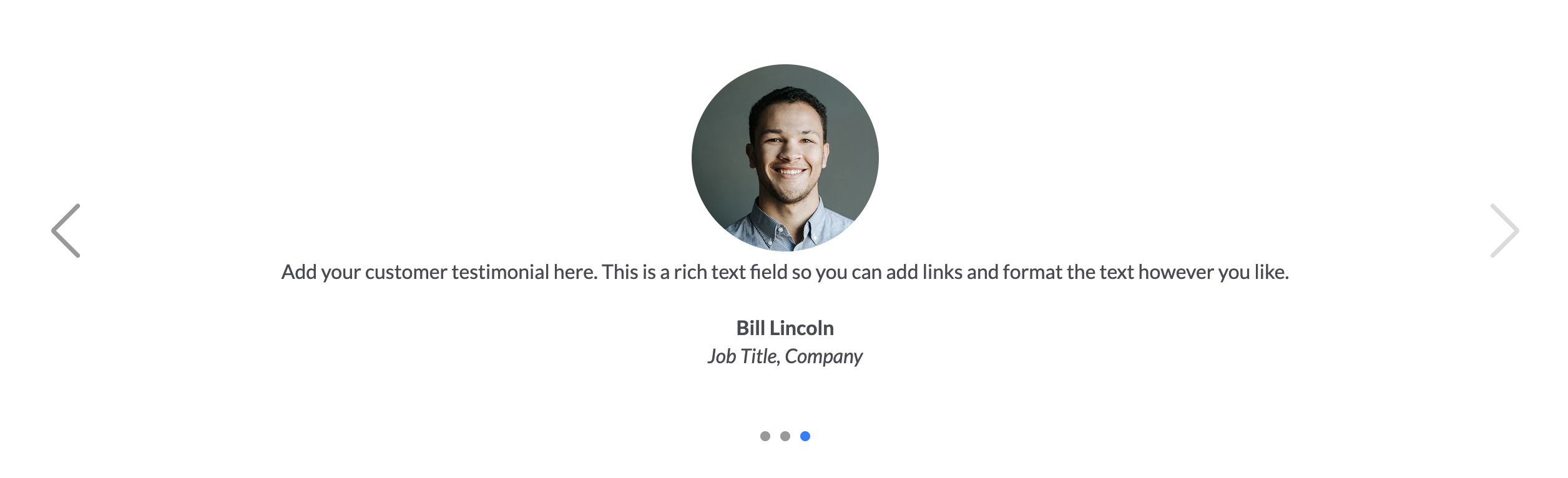 Choose how many testimonials to show on desktop and how many to show on mobile